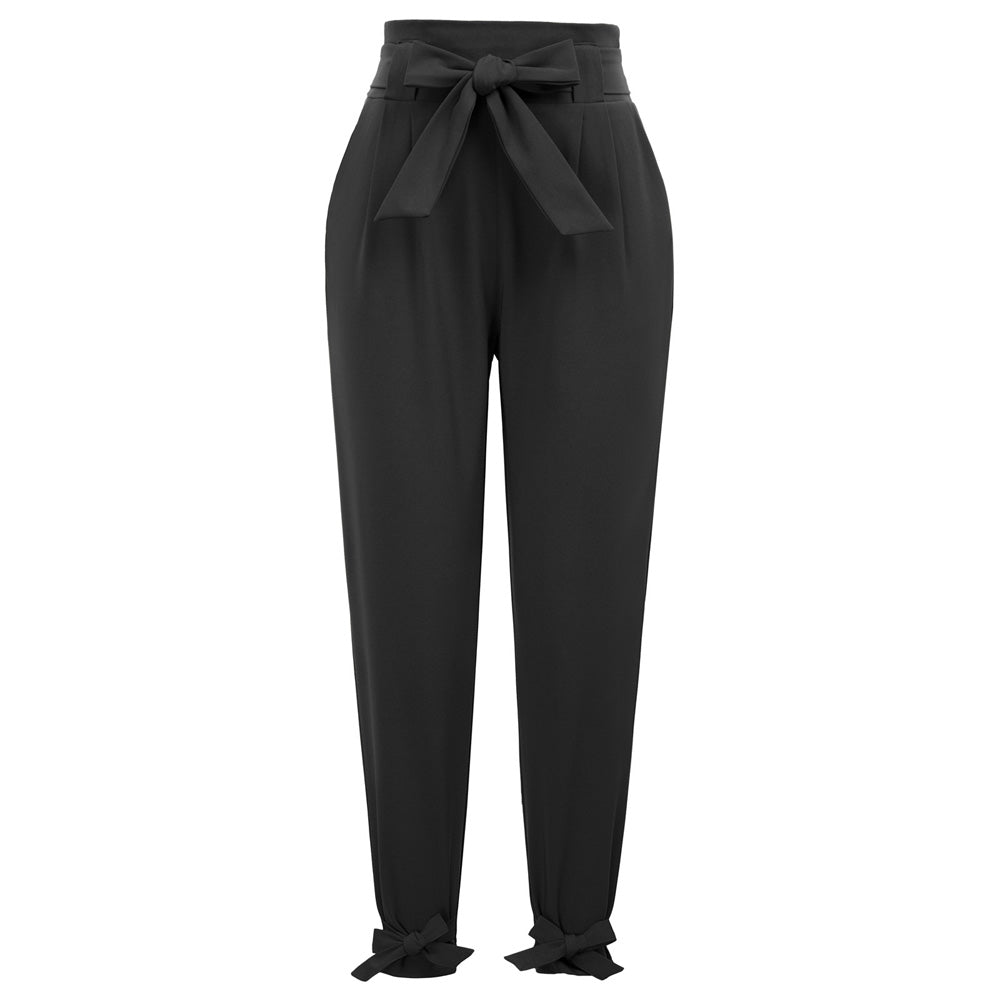 Pantalon Taille Haute ?l?gant avec Ceinture - Chic Parisien