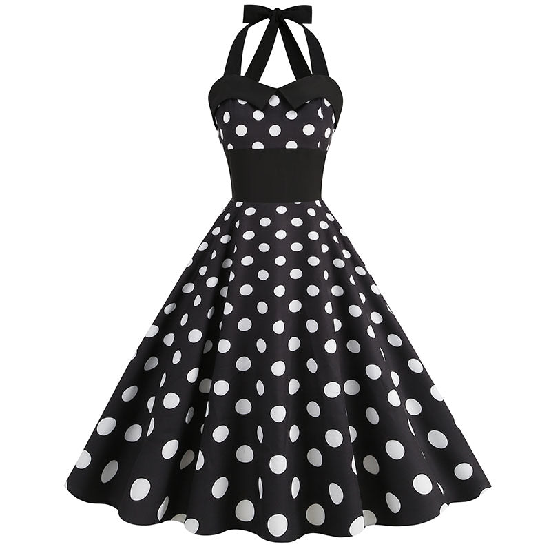 Robe de Cocktail Vintage Rockabilly ? Pois - ?l?gance R?tro 1950s